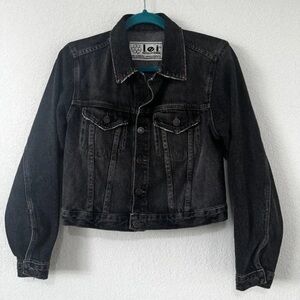 LEI Women's Dark Denim Jean Jacket